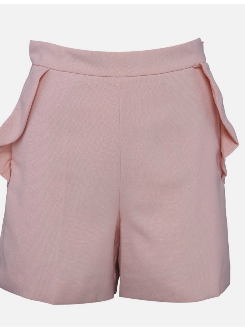 Sandro Soft Pink High-Waist Pleated Shorts